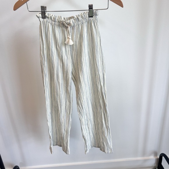 Pink Chicken New York Sz 8 Girls Blue & White Striped Gauzy Pants - Picture 1 of 5